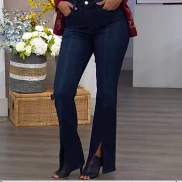 DG2 by Diane Gilman Classic Stretch BootCut Jean with Slit - Picture 2 of 10